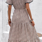 v-neck design print skirt