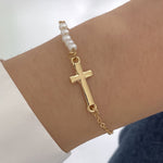Pearl Cross Bracelet