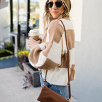 Nadorine Color Block Polo Plaid Sweater