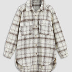 Two-color Plaid Woolen Coat