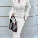 Skinny Feathers Slightly Sheer Split-Joint Lapel Maxi Dresses