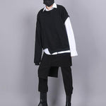 Black Empire False Two Asymmetric 9 Points Culottes Pants