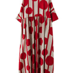 Original Polka-Dot Split-Joint Round-Neck Midi Dress