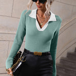 Nadorine Bell Sleeve Lapel Sweater