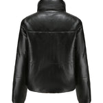 Faux Fur High Collar Cropped Down Jacket