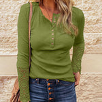Solid Color Long Sleeve Knitted Base Top