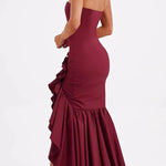 Sexy Off-shoulder Slim Fit Irregular Hem Maxi Dress