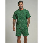 KZZ Men's Leopard Print Two-Piece Set