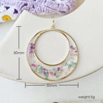 Queen Anne Lace Dried Flowers Large Hoop Earrings