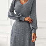 V-neck Sexy Waist Sweater Dress