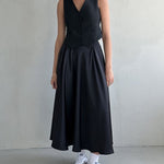Elegant High Waist Satin Long Skirts