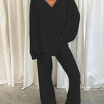 Two Piece Outfit Long Sleeve Crewneck Pullover Tops and Long Pants Tracksuit Sweatsuits