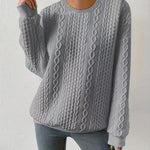 Nadorine Cable Knit Drop Shoulder Sweatshirt