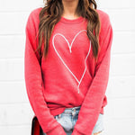 Valentine's Day Heart Crewneck Sweatshirt for Women Cute Shirts Long sleeve
