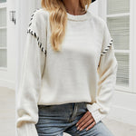 Loose Casual Knitted Patchwork Sweater Top
