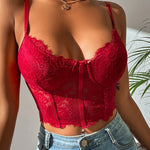 Lace Bustier Crop Cami Top