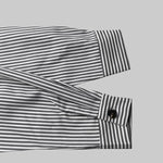 Long Sleeves Loose Buttoned Striped Stand Collar Blouses&Shirts Tops