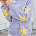 women's five-pointed star knitted long sleeve sweater