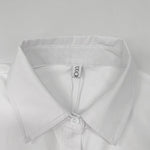 A-Line Loose Pleated Solid Color Split-Joint Lapel Maxi Dresses Shirt Dress