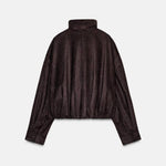 FAUX SUEDE BOMBER JACKET