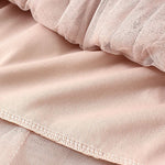 Original Irregular Mesh 4 Colors Falbala Pleated Elasticity Skirt