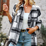 Nadorine Long Sleeve Plaid Top Jacket for Women Casual Work Office Loose Fit 2026 | Under $40