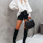 Zeagoo Zeagoo Button Up Shirt Long Sleeve Lapel Striped Casual Oversized Top