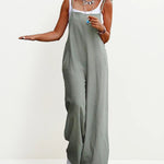 Sleeveless Strap Baggy Dungarees Jumpsuits Long Bib Pants Wide Leg Jumpsuits Rompers Overalls