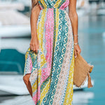 Stroll The Beach Colorblock Paisley Printed Cami Maxi Dress