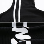 Black Printed High-Neck Long Sleeve T-Shirt