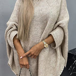 Remember Me Knit Crew Neck Poncho Loose Sweater