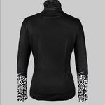 Long Sleeves Skinny Printed High-Neck T-Shirts Tops