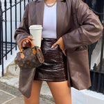 Bershka Oversized Faux Leather Blazer
