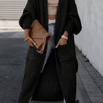 Loose Solid Open Front Pocket Cardigan
