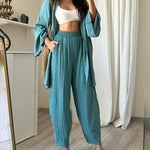 Nadorine Women's Chic Cardigan Casual Two Piece Set