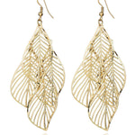 Stylish Silver&Gold Multi-Layer Leaf Hollow Earrings