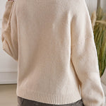 Solid Color Casual Loose Lace-up Knitted Sweater