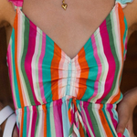 V-neck Bustier Ruffled Suspender Long Dress