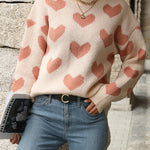 Leisure Love Long Sleeve Pink Knitted Sweater