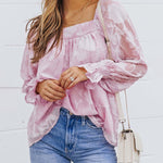 Nadorine Ruffle Sleeve Solid Color Pullover Square Neck Chiffon Top for Women Cute Summer Casual 2026 | Under $40