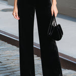 Black Velvet Halter Wide-Leg Jumpsuit