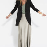 Silk Satin Mermaid Skirt Solid Color Smooth and Flowing Midi Length Skirts