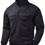 Callum | Textured Stand-Collar Henley