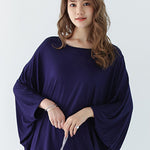 Vintage Loose Round-Neck Batwing Sleeves Shirts