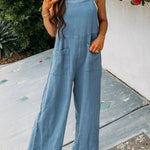 On Bali Time Cotton Blend Lightweight Wide Leg Jumpsuit