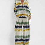 Two Pieces Sets Tie-dye Printed Shirt and Loose-fit Trousers Pants