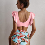 Lotus Leaf Edge High Waist Bikini