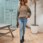 Patchwork Knitted Pullover Sweater Tops