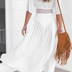 White Crochet Trim Maxi Cover Up