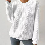 Nadorine Cable Knit Drop Shoulder Sweatshirt